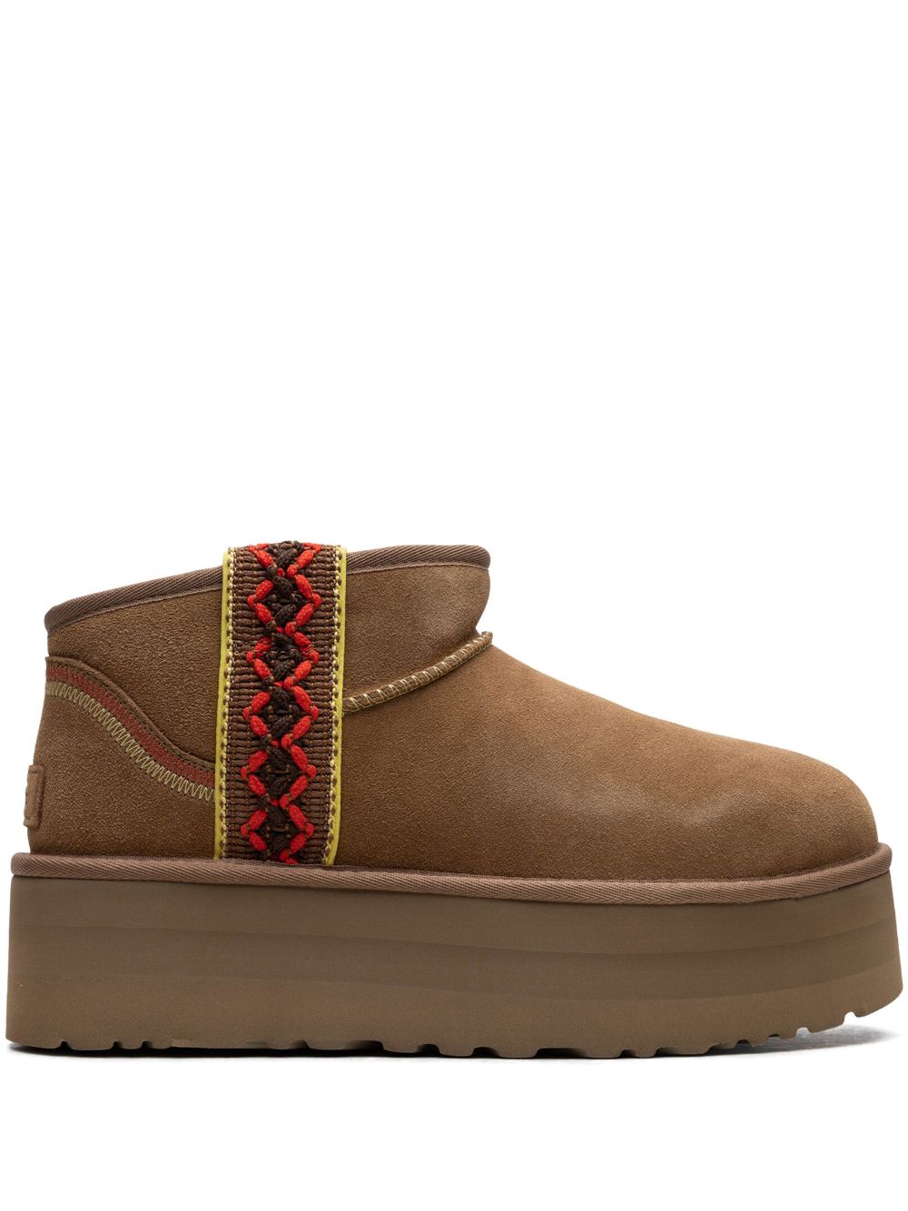UGG Classic Ultra Mini Braid platform Chestnut 短靴 - 褐色