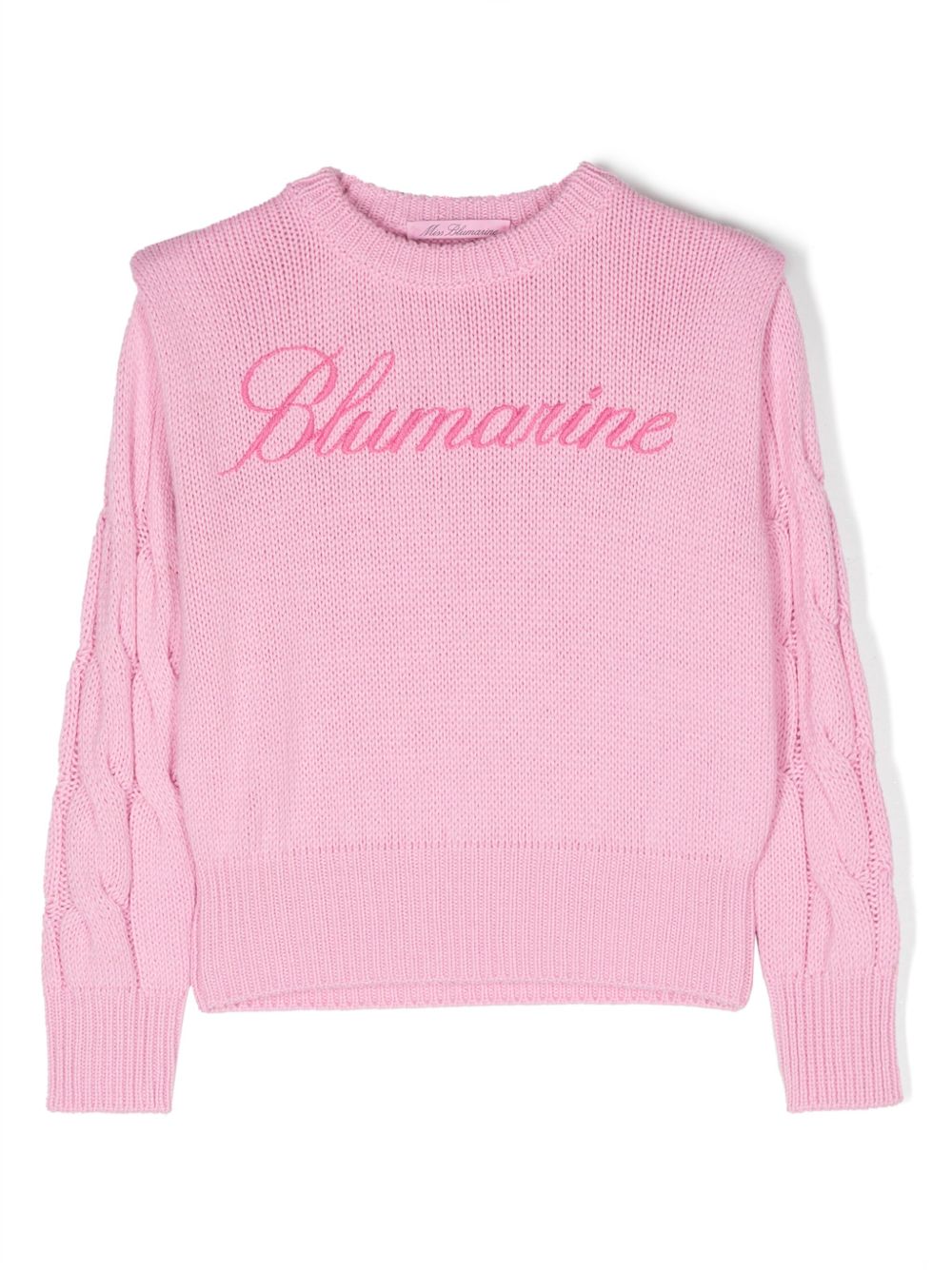 Miss Blumarine logo刺绣毛衣 - 粉色