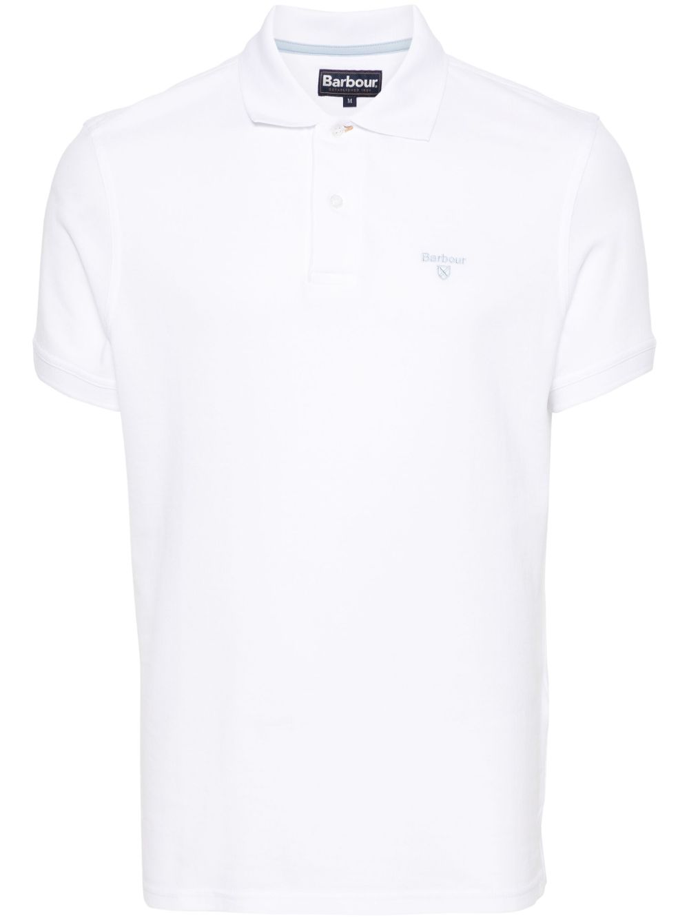 Barbour logo刺绣棉polo衫 - 白色