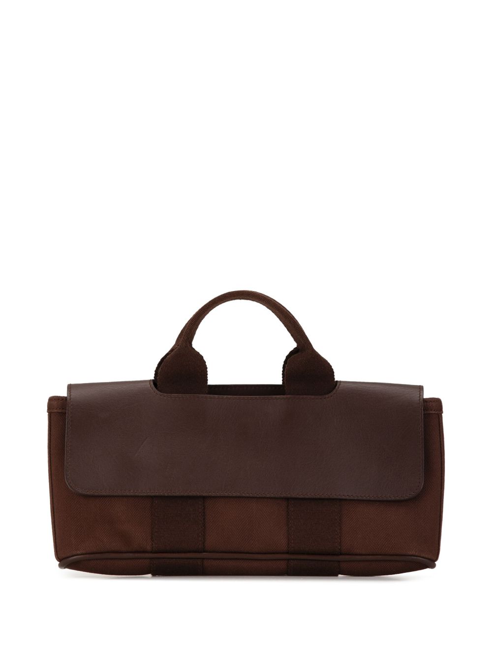 Hermès Pre-Owned Toile and Swift Valparaiso Long MM 手提包（1900年代典藏款） - 褐色