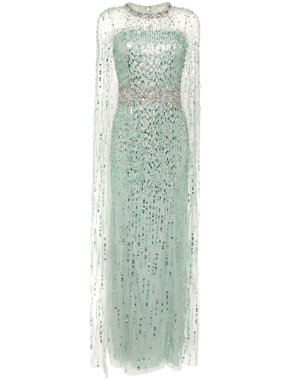 Jenny Packham Lux 亮片晶饰礼服 - 绿色