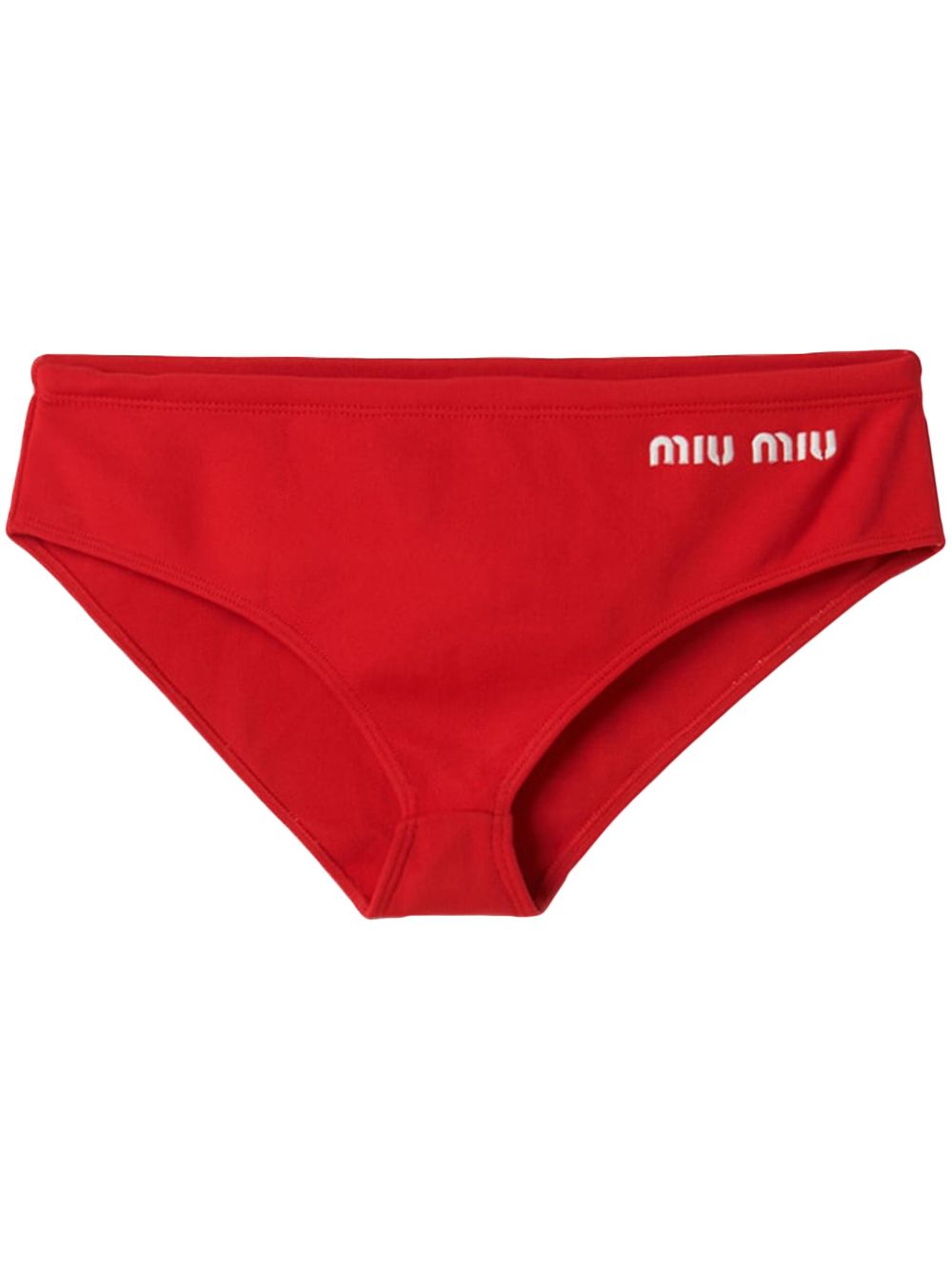 Miu Miu logo印花比基尼三角裤 - 红色