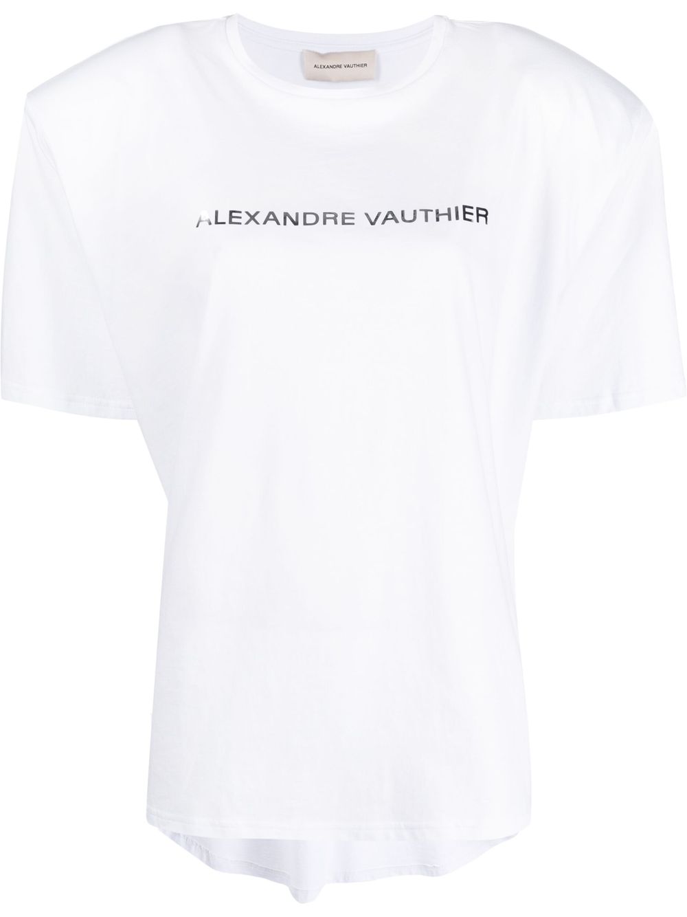 Alexandre Vauthier logo印花垫肩T恤 - 白色