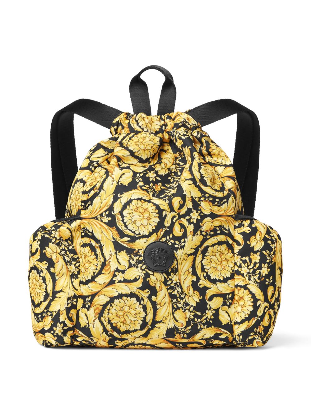 Versace Kids Barocco 印花美杜莎双肩包 - 黄色