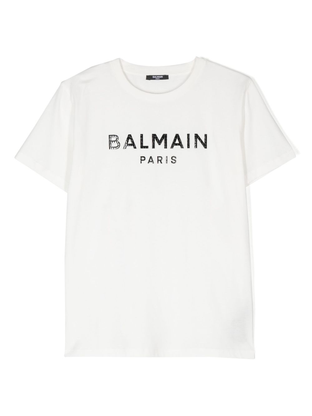 Balmain Kids logo字母棉T恤 - 白色