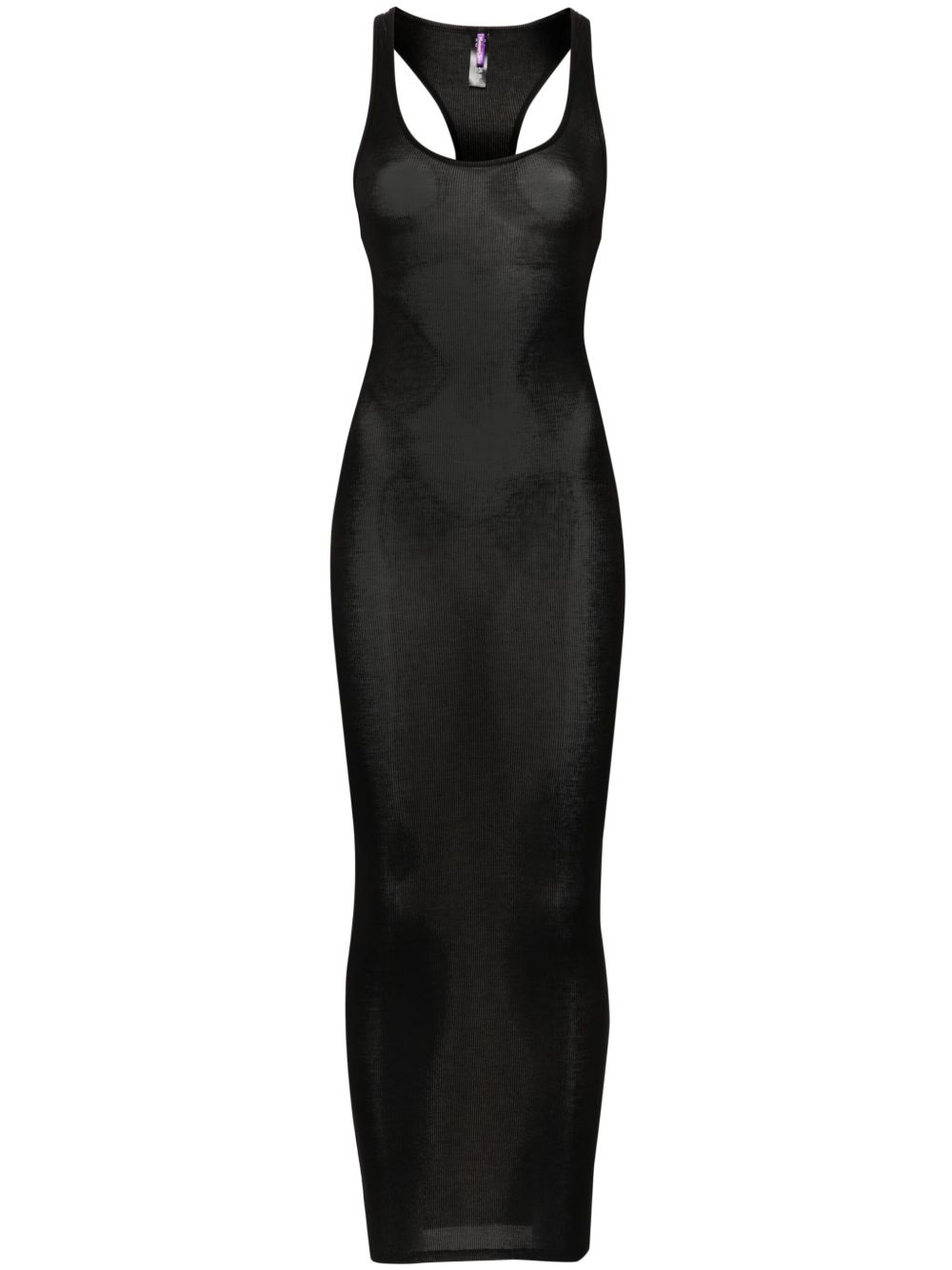 Maison Close La Femme Amazone 罗纹中长连衣裙 - 黑色