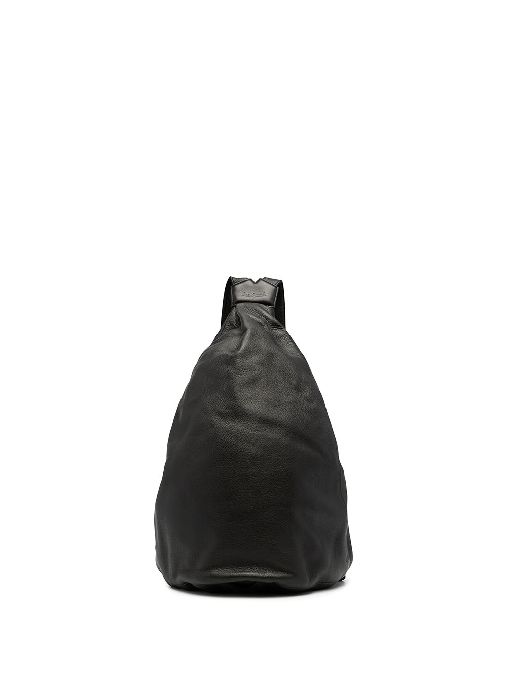 Discord Yohji Yamamoto logo压纹皮质双肩包 - 黑色