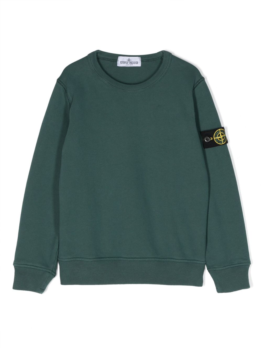 Stone Island Junior 罗盘贴花棉卫衣 - 绿色