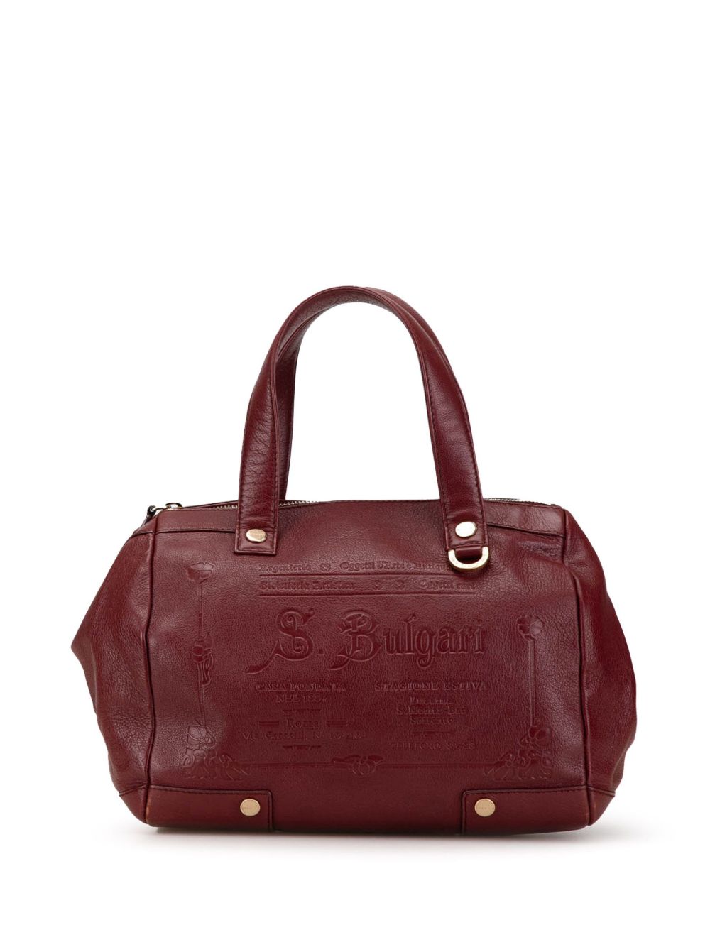 Bvlgari Pre-Owned Fabiola Bowling Bag 小号小牛皮手提包（2000-2015年典藏款） - 红色