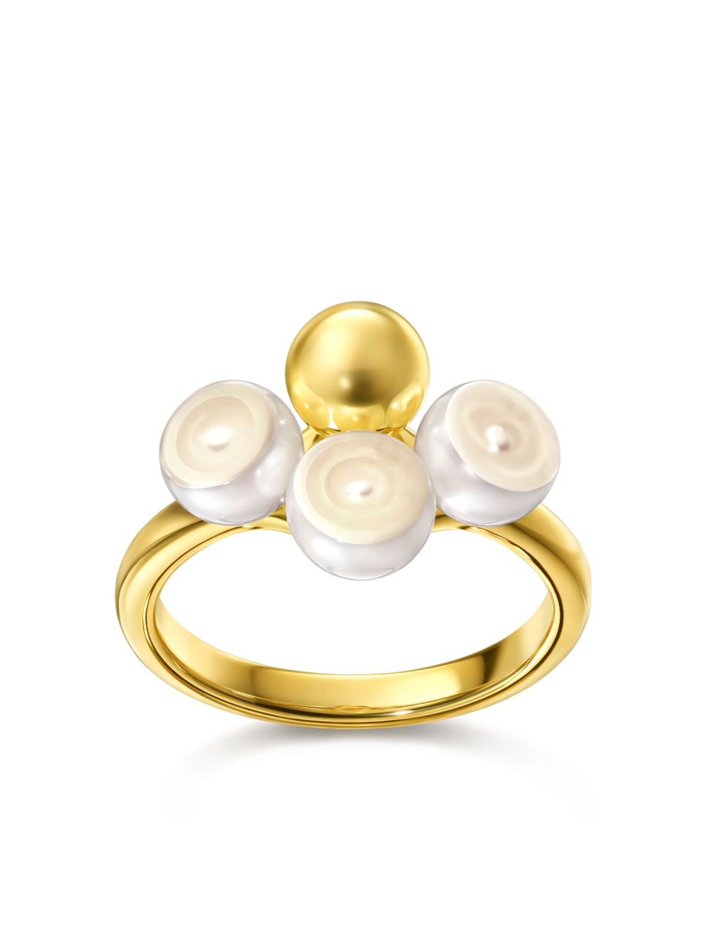 TASAKI 18K黄金 M/G Sliced Sphere 珍珠戒指 - 金色