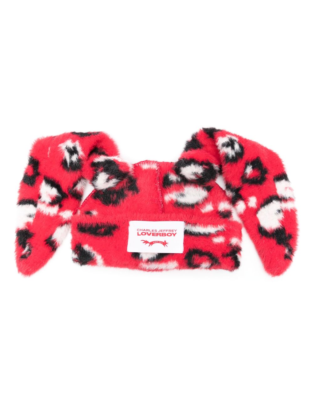 Charles Jeffrey Loverboy Fluffy Chunky Rabbit 套头帽 - 红色