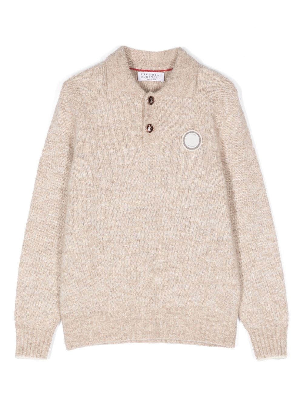 Brunello Cucinelli Kids 标贴毛衣 - 中性色