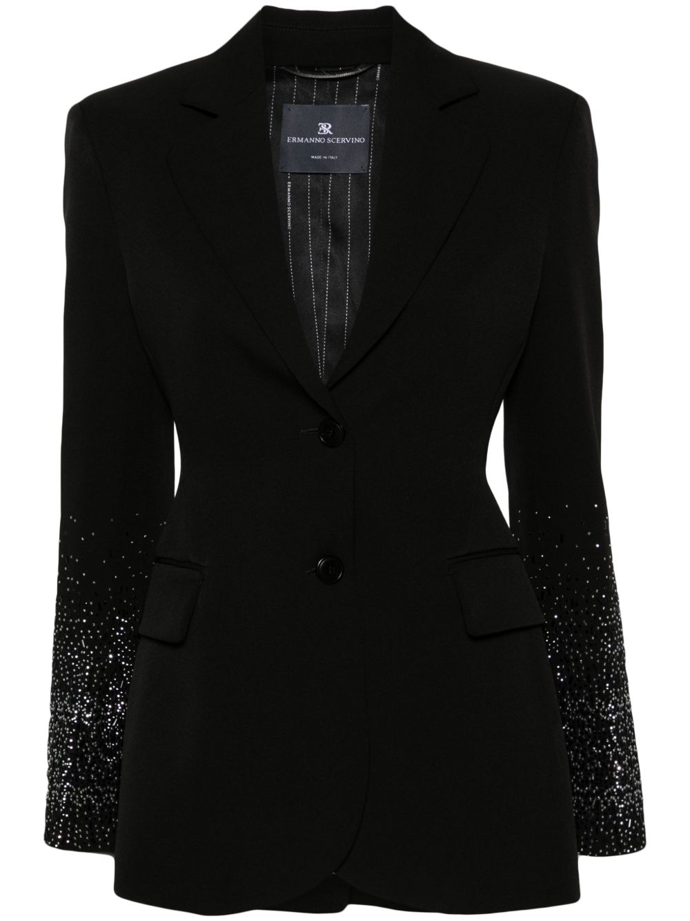 Ermanno Scervino 水钻缀饰西装夹克 - 黑色