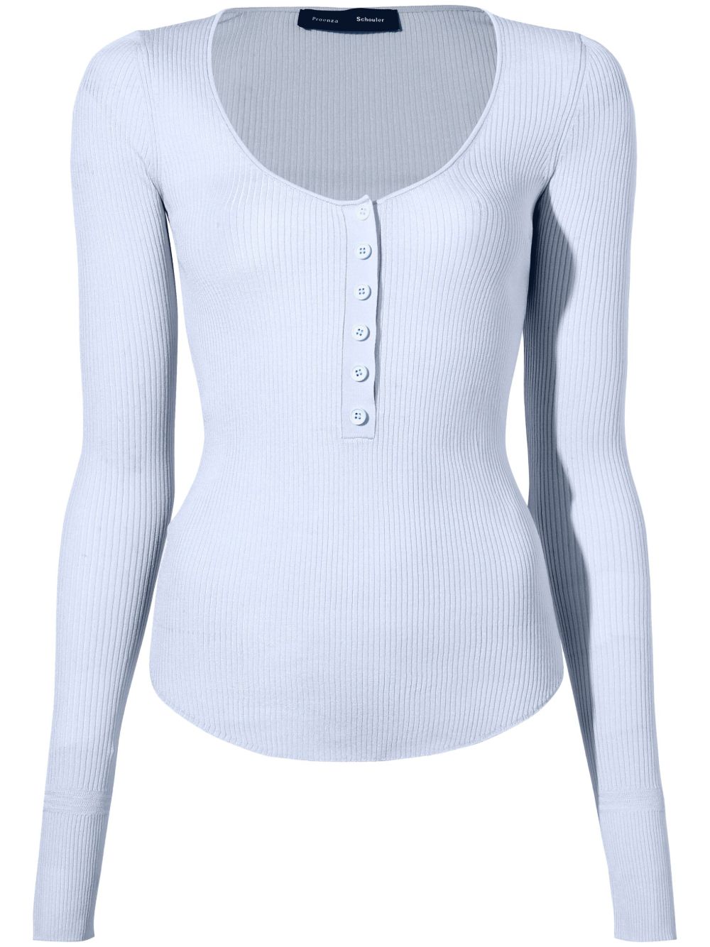 Proenza Schouler Henley 真丝衬衫 - 蓝色