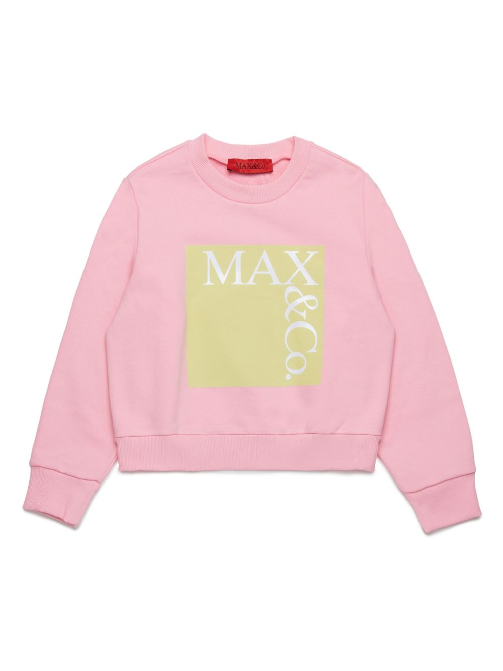 MAX&Co. Kids logo印花圆领卫衣 - 粉色