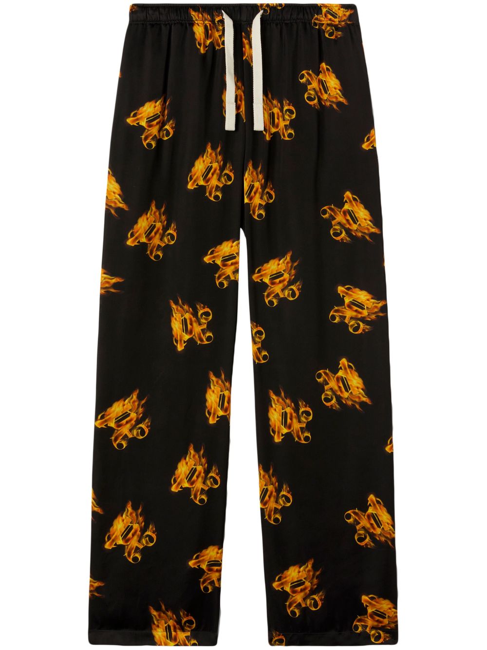 Palm Angels Burning 经典logo刺绣运动裤 - 黑色