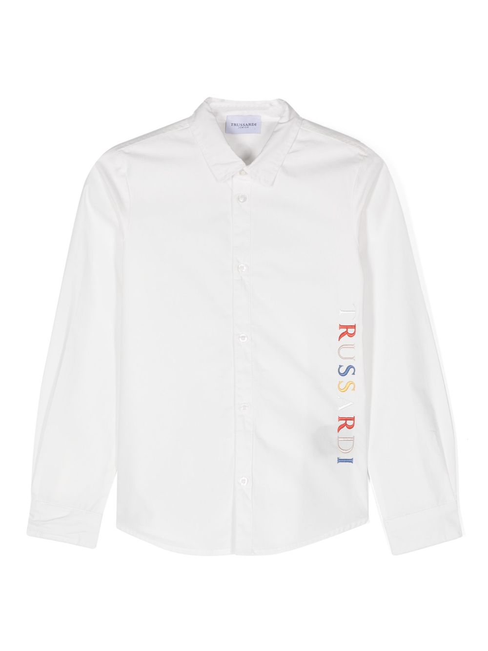 TRUSSARDI JUNIOR logo刺绣衬衫 - 白色