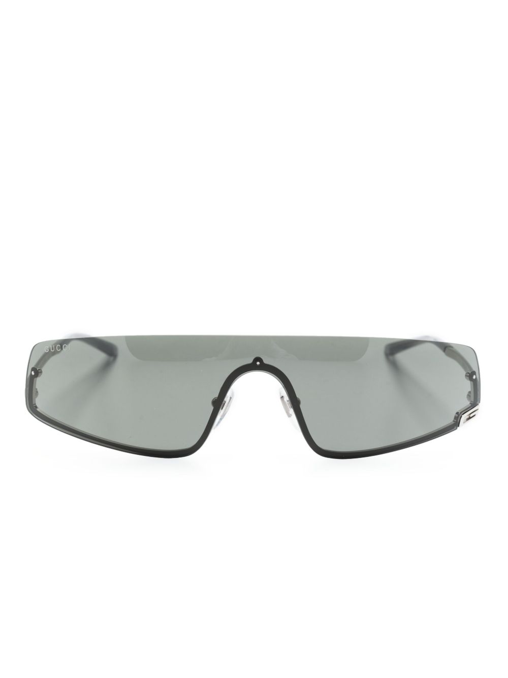 Gucci Eyewear Square G 图案盾形太阳眼镜 - 银色