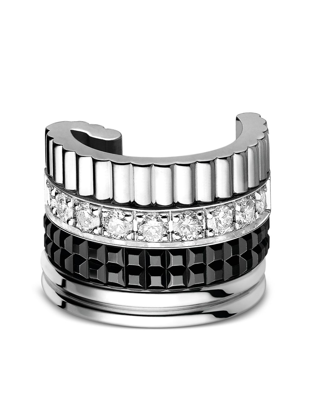 Boucheron Quatre 18K白金钻石耳骨夹 - 银色