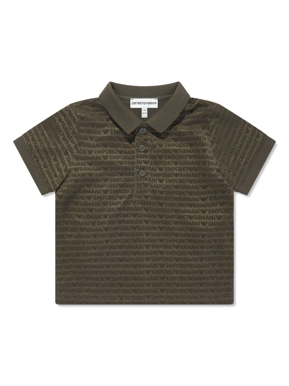 Emporio Armani Kids logo印花polo衫 - 灰色