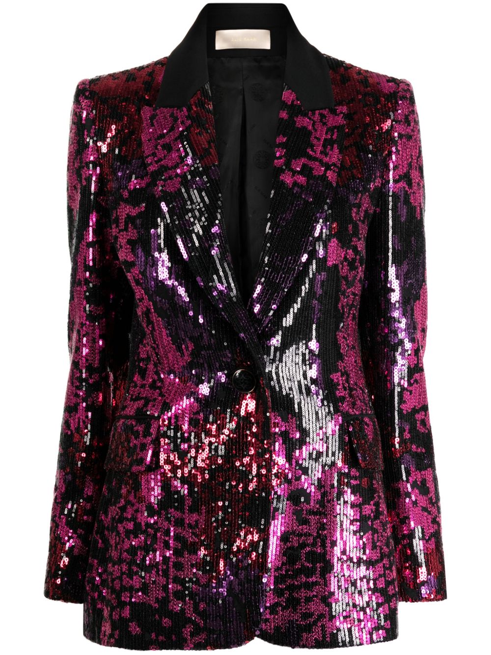 Elie Saab 亮片缀饰尖翻领西装夹克 - 黑色