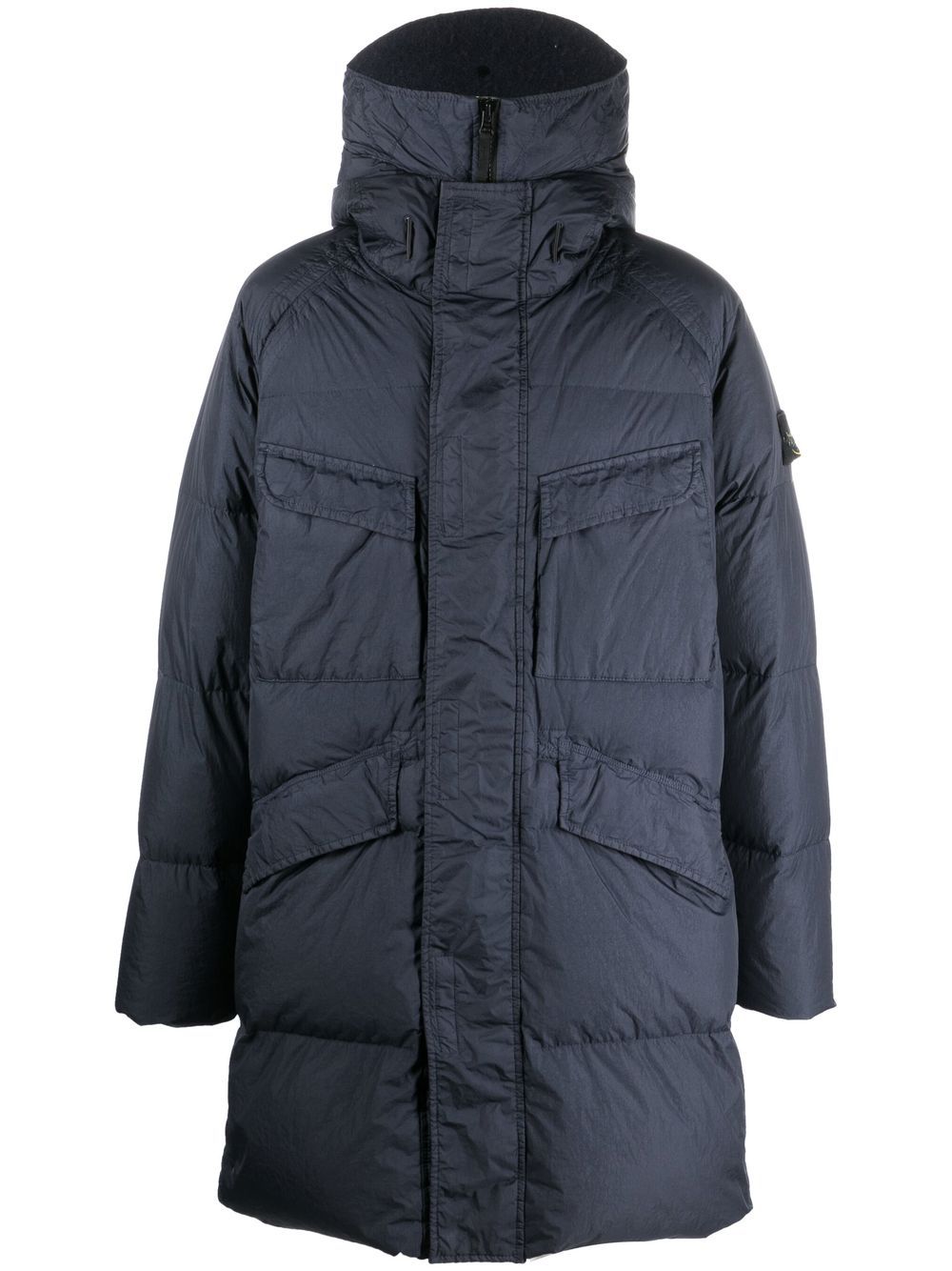 Stone Island Compass 图案羽绒夹克 - 黑色