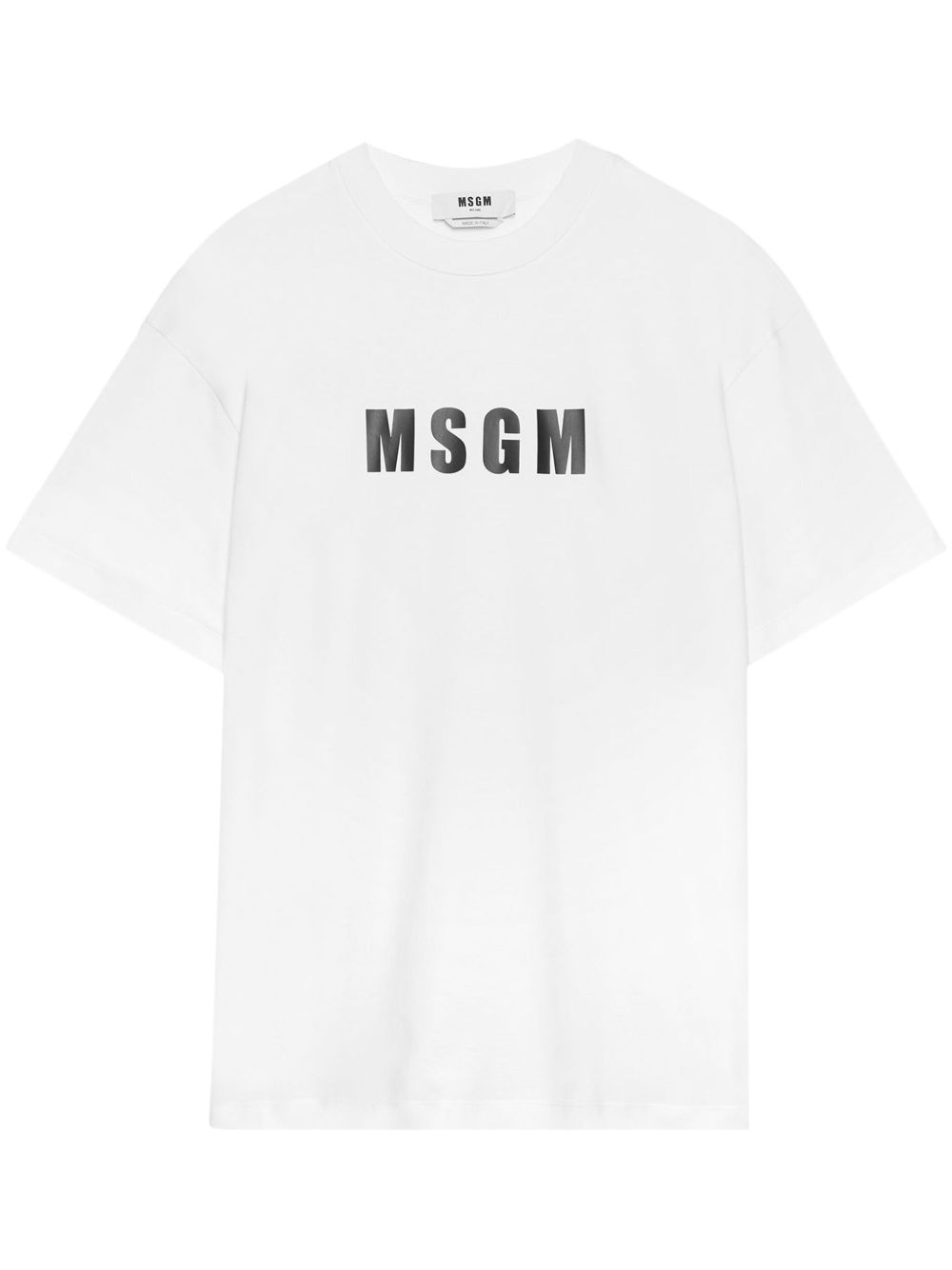 MSGM logo印花棉T恤 - 白色
