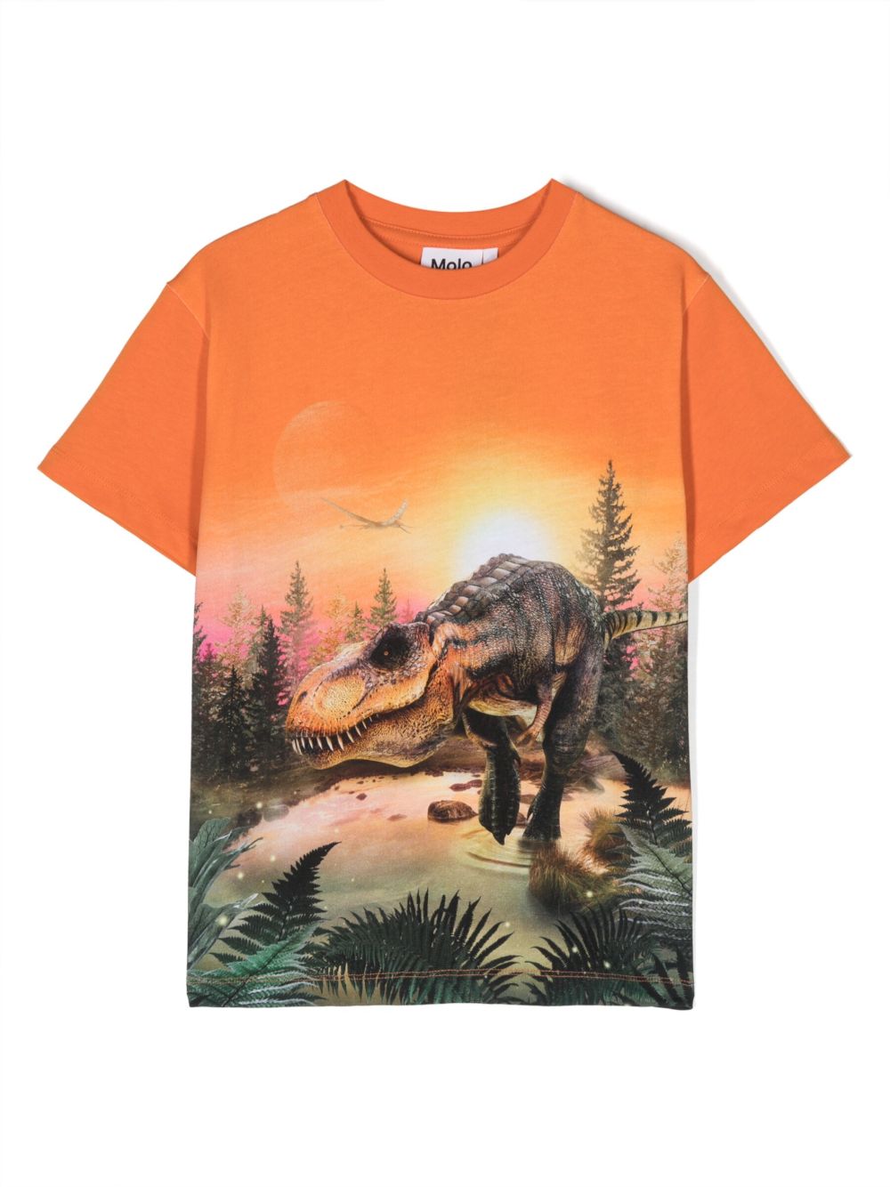 Molo Riley Dinossaur 印花T恤 - 橘色