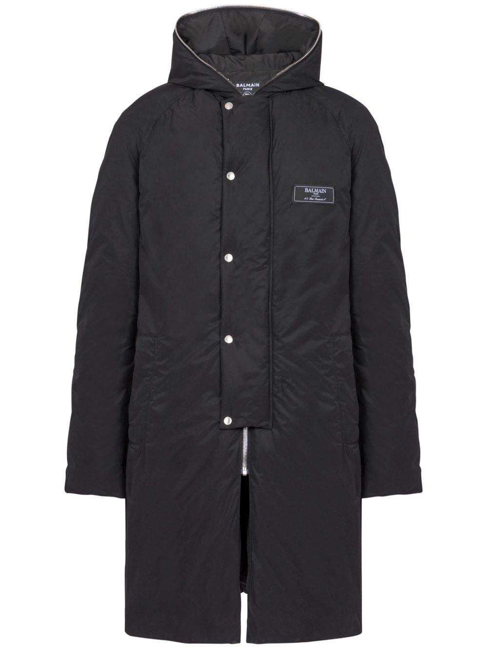 Balmain 长款羽绒夹克 - 黑色