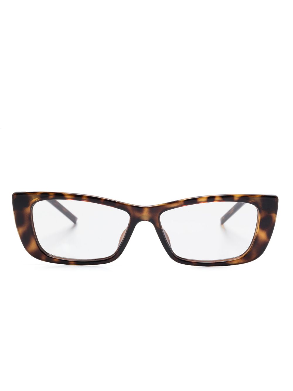 Gucci Eyewear 长方形镜框眼镜 - 褐色