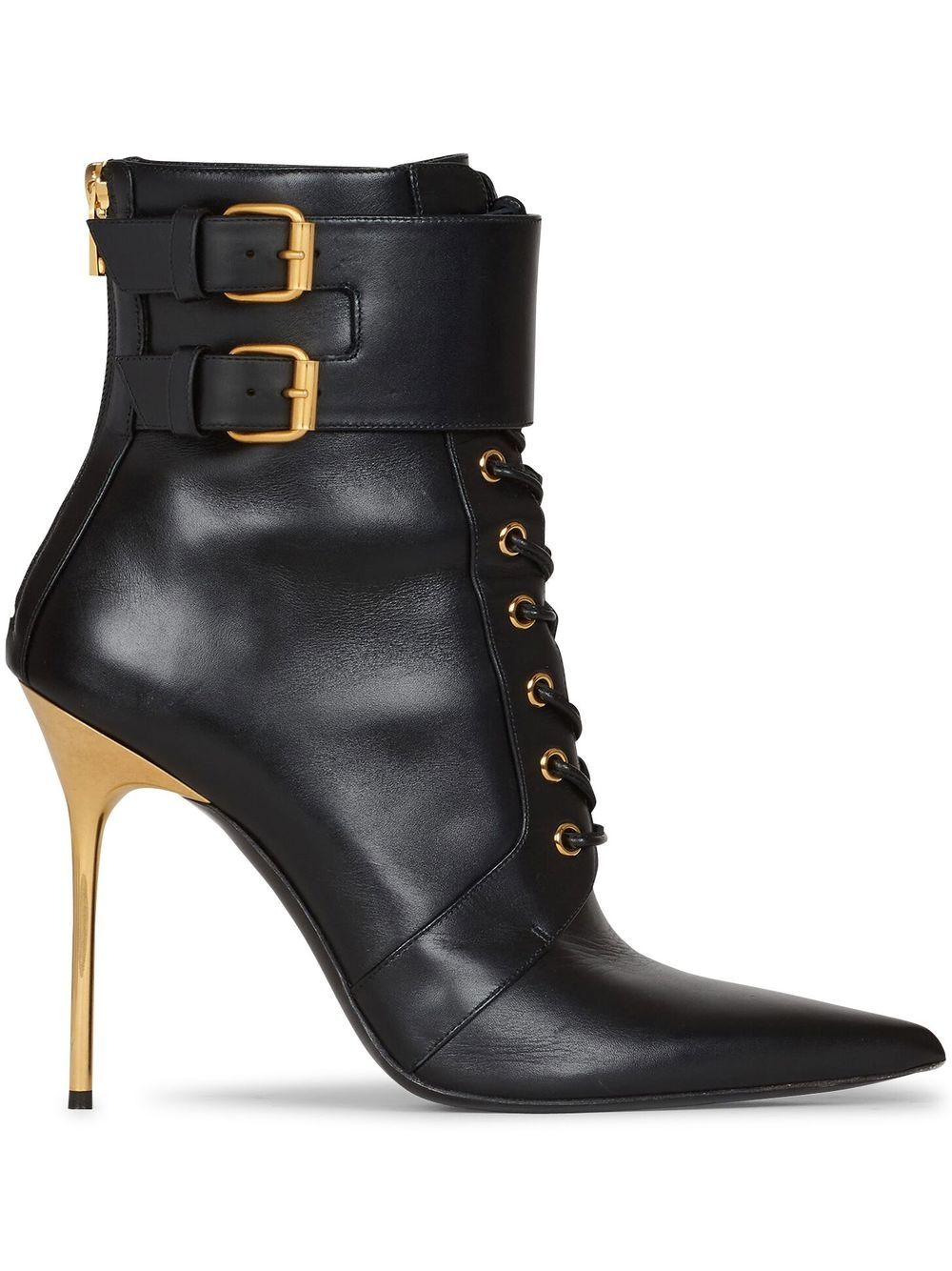 Balmain Uria 系带短靴 - 黑色