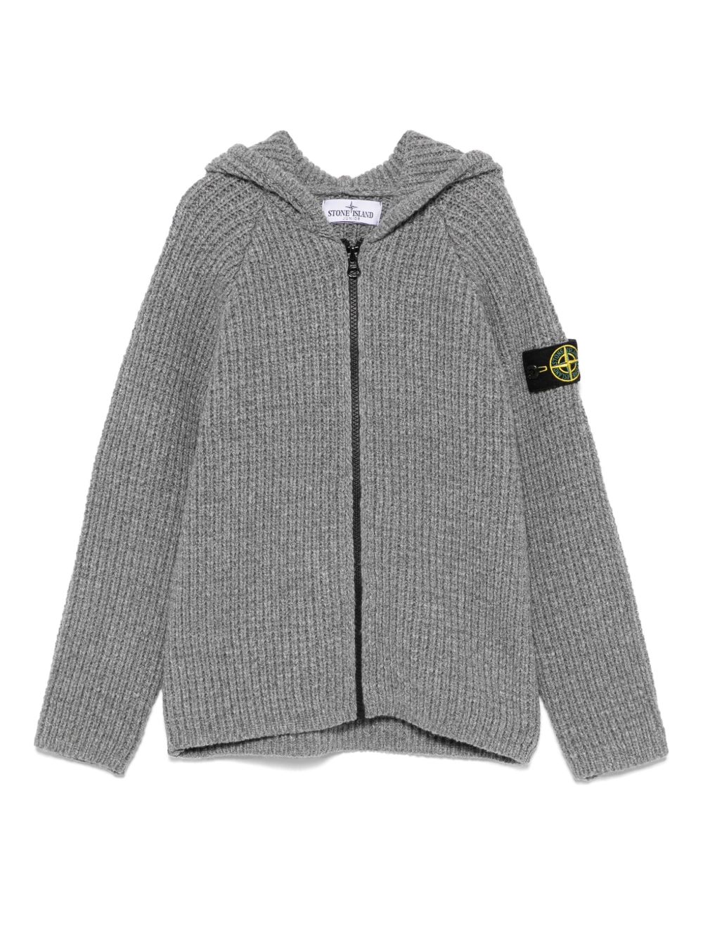 Stone Island Junior 罗纹针织开衫 - 灰色