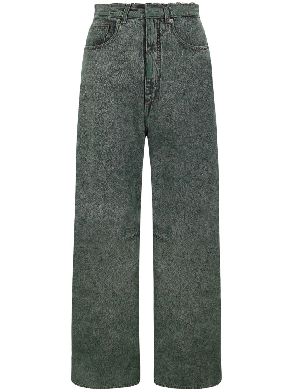 MM6 Maison Margiela 阔腿牛仔裤 - 绿色