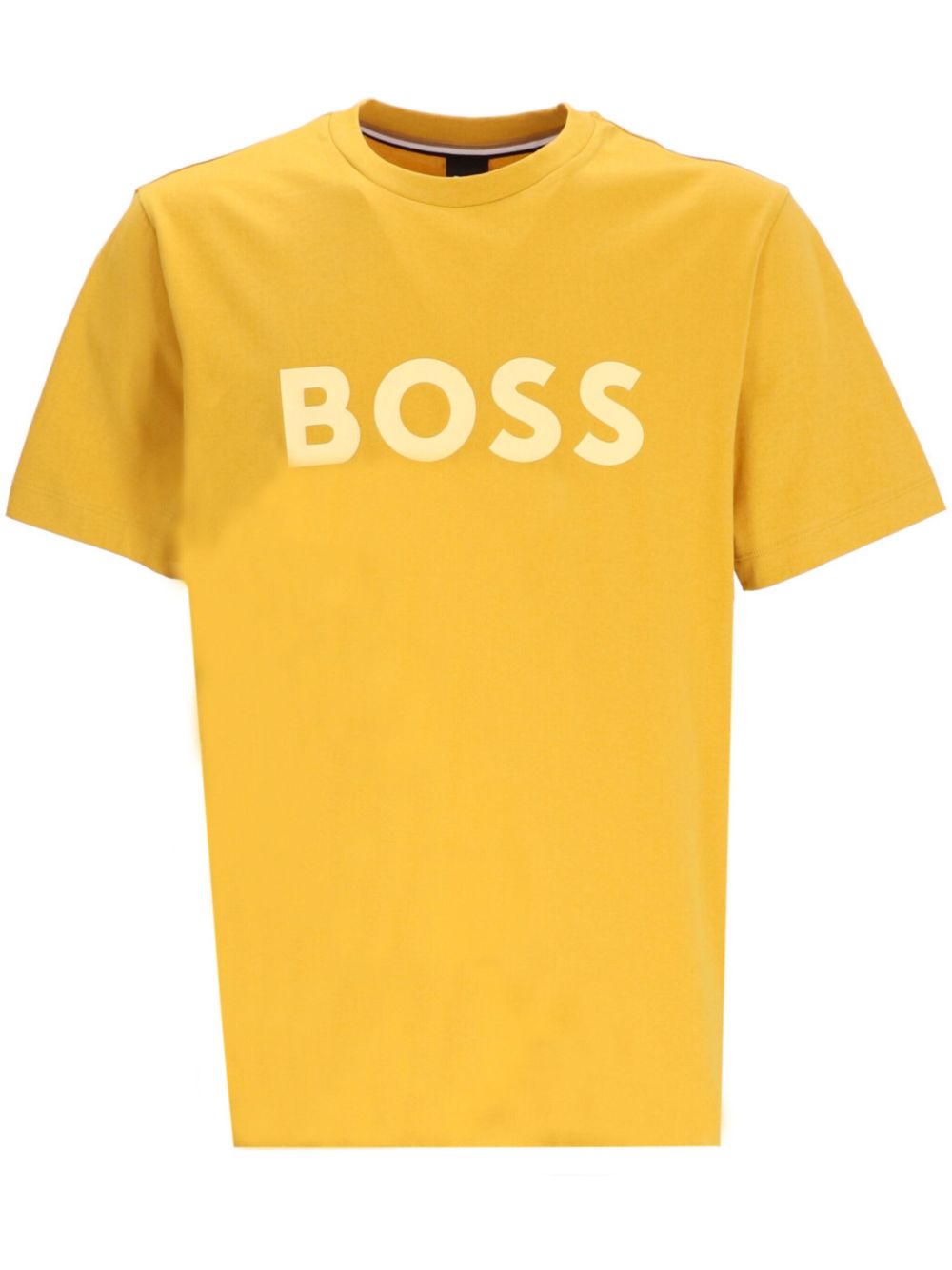 BOSS Tiburt 354 logo印花棉T恤 - 黄色