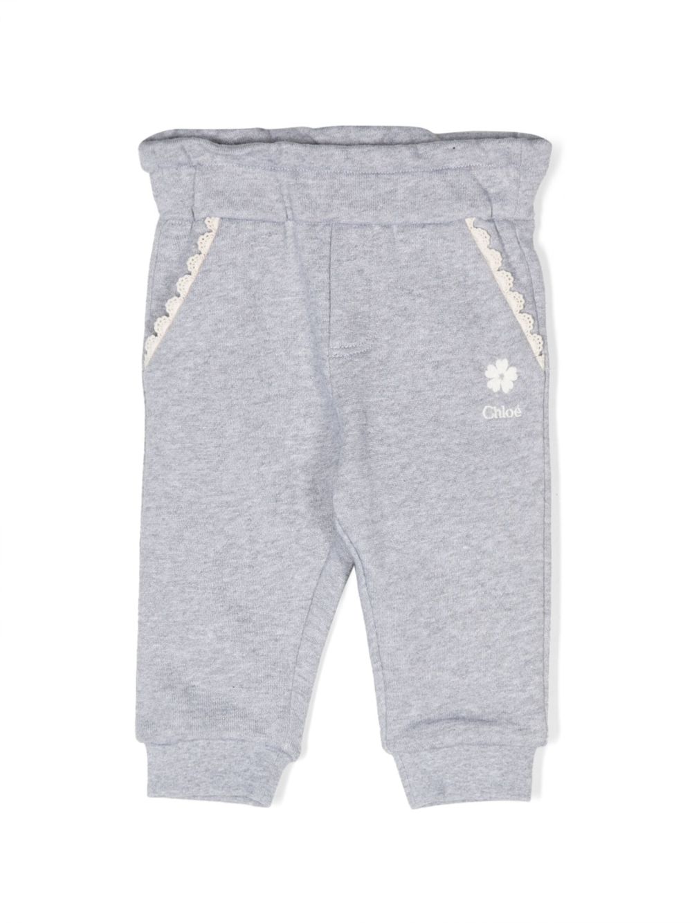 Chloé Kids 混色效果棉运动裤 - 灰色