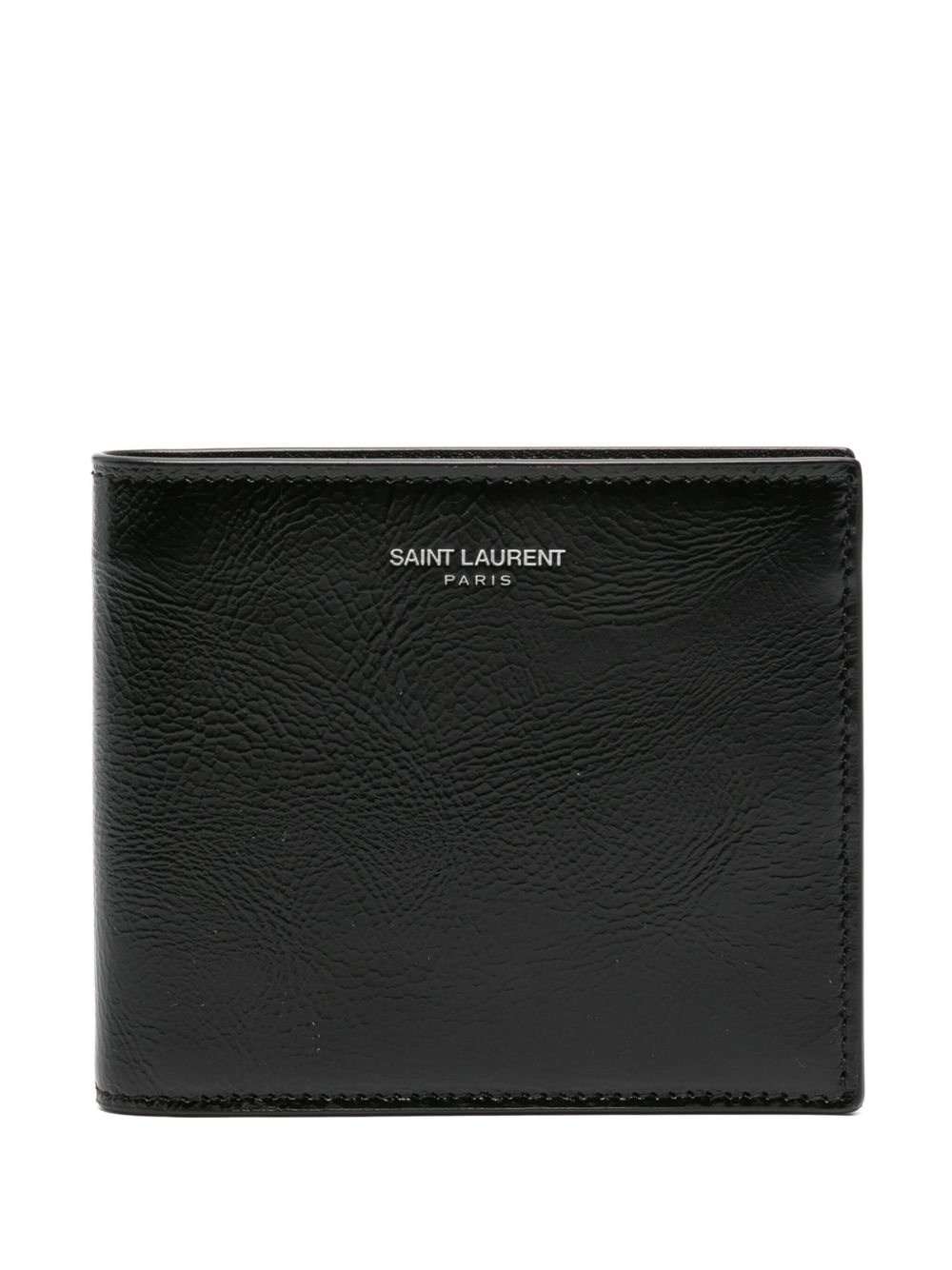 Saint Laurent 皮质对折钱包 - 黑色