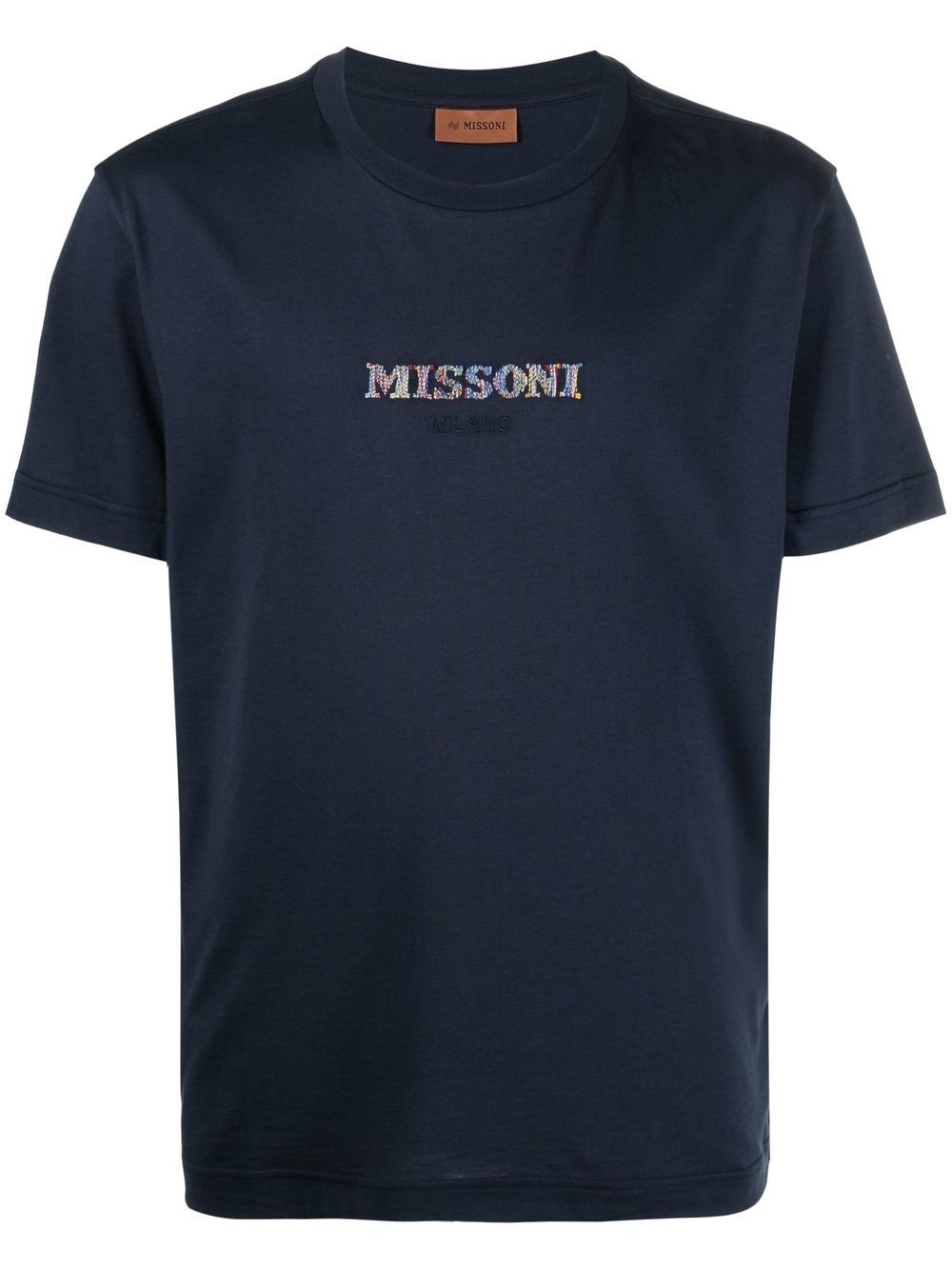 Missoni logo刺绣短袖T恤 - 蓝色