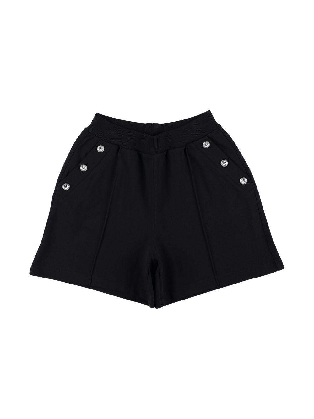 Balmain Kids logo雕刻短裤 - 黑色