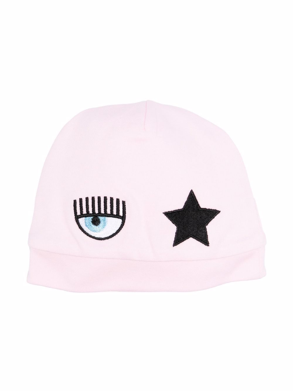 Chiara Ferragni Kids 标贴星星套头帽 - 粉色