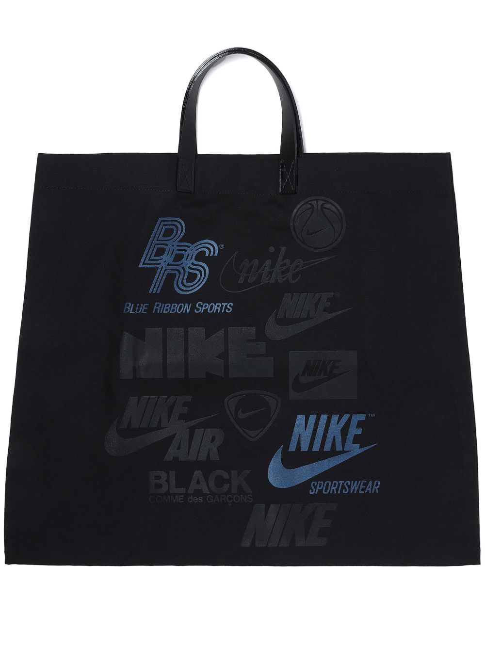 Black Comme Des Garçons x Nike logo印花手提包 - 黑色