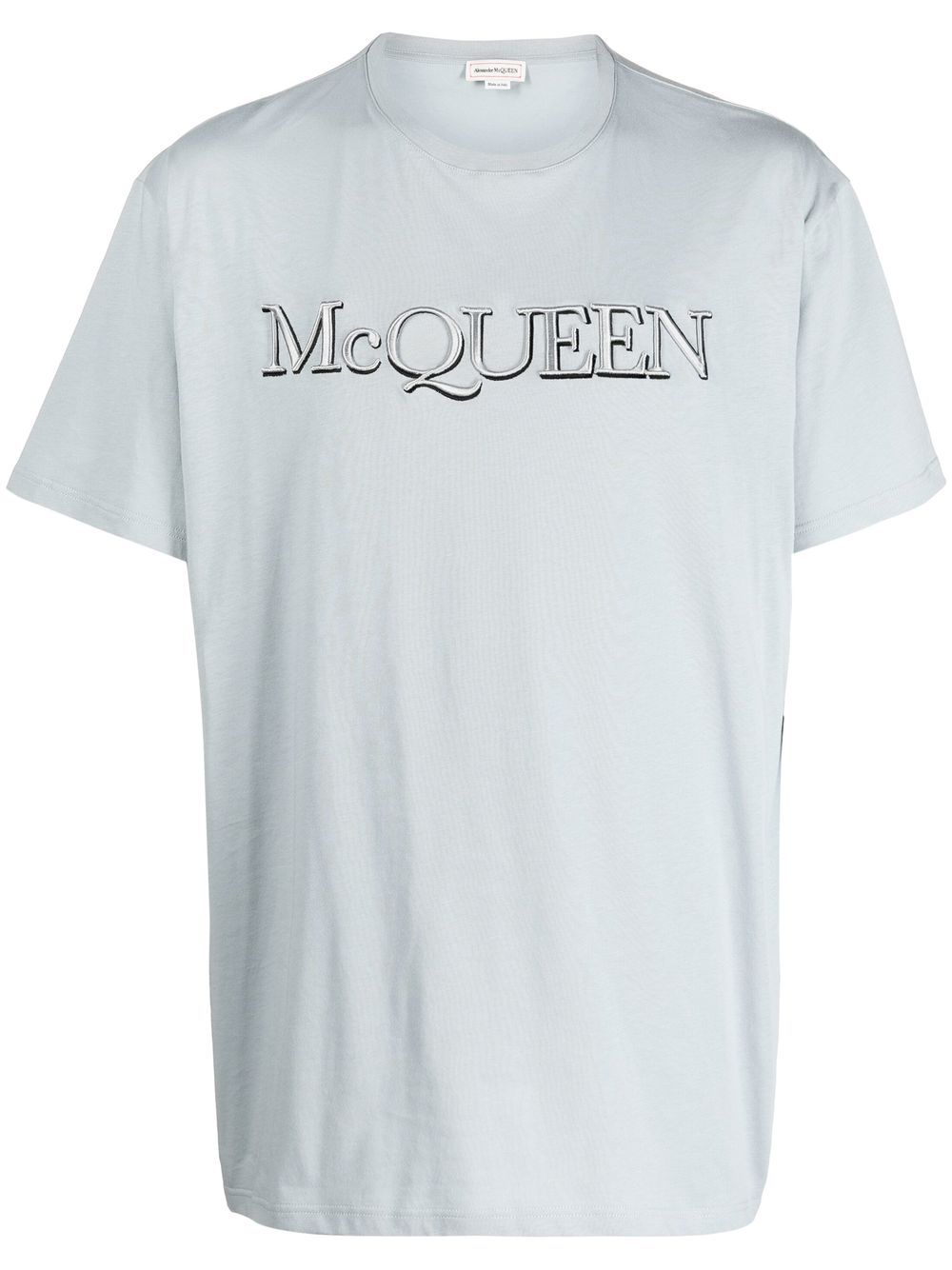 Alexander McQueen logo印花棉T恤 - 灰色