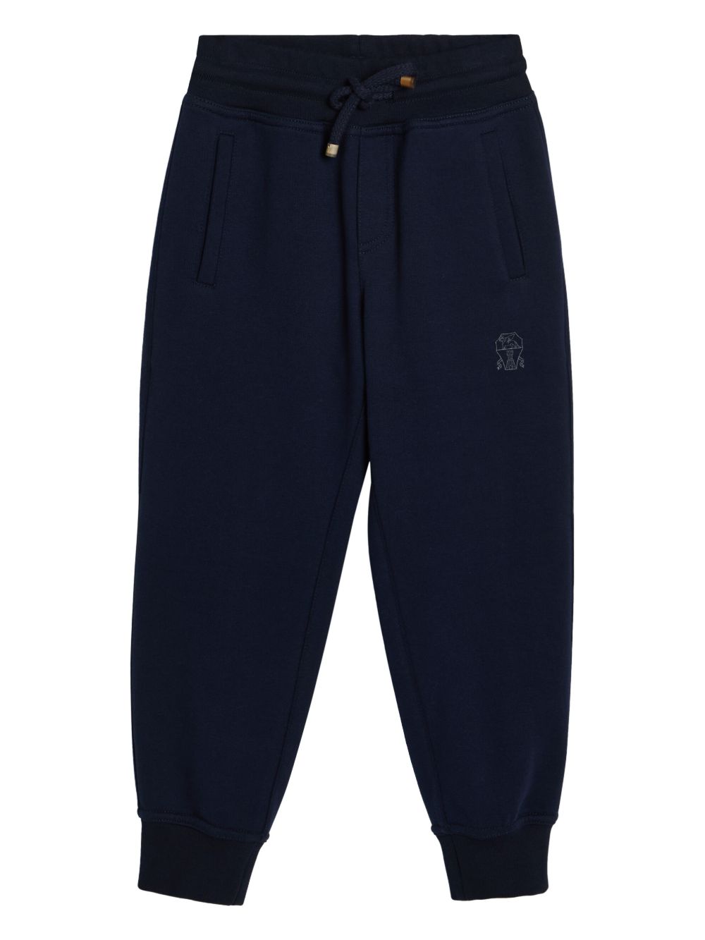 Brunello Cucinelli Kids logo印花运动裤 - 蓝色