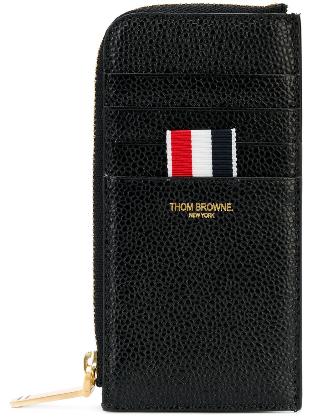 Thom Browne 粒面皮质钱包 - 黑色
