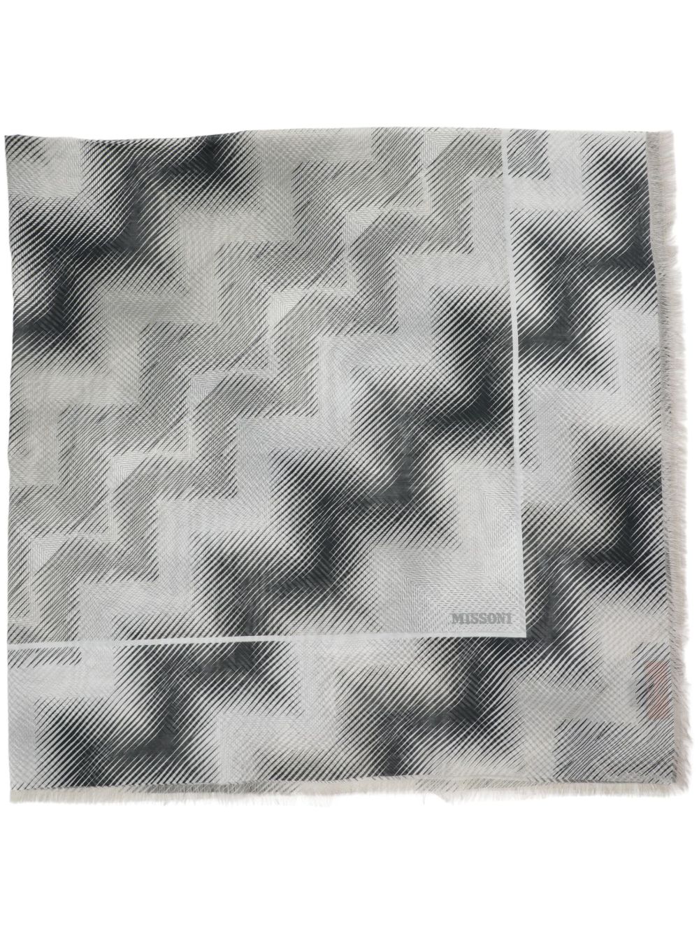Missoni Z字形图案印花围巾 - 灰色