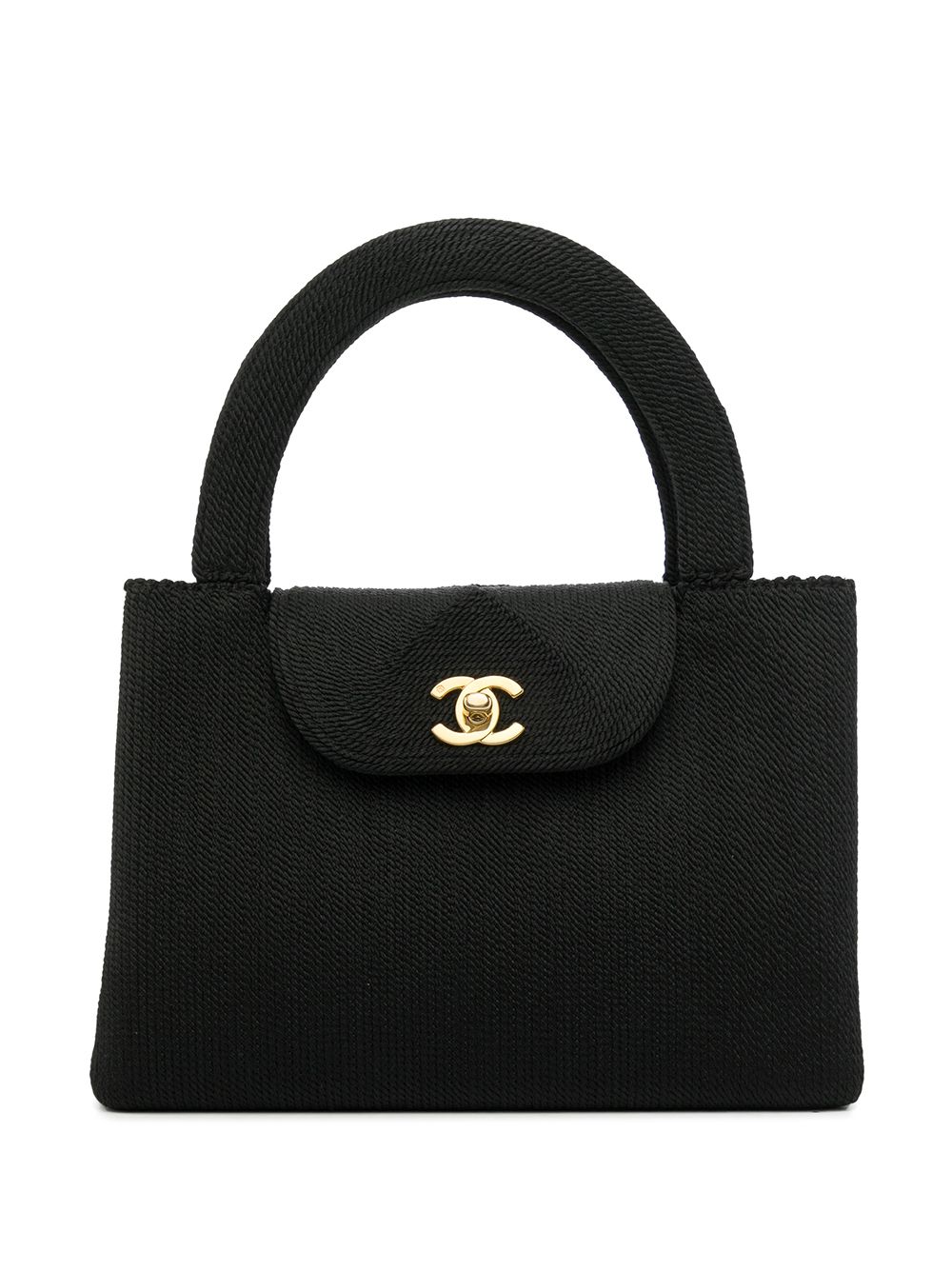 CHANEL Pre-Owned CC 旋扣顶置手柄手提包（1997-1999年典藏款） - 黑色