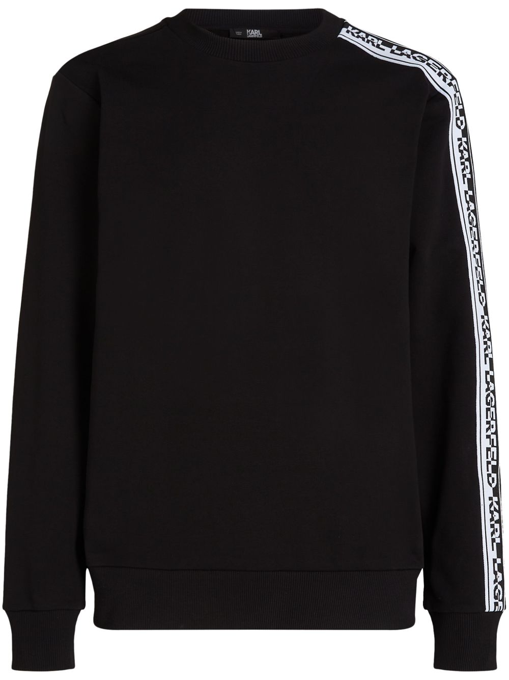 Karl Lagerfeld logo饰带棉卫衣 - 黑色