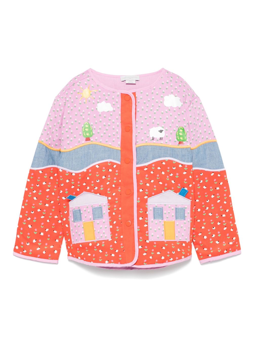 Stella McCartney Kids 拼色蓬松夹克 - 粉色