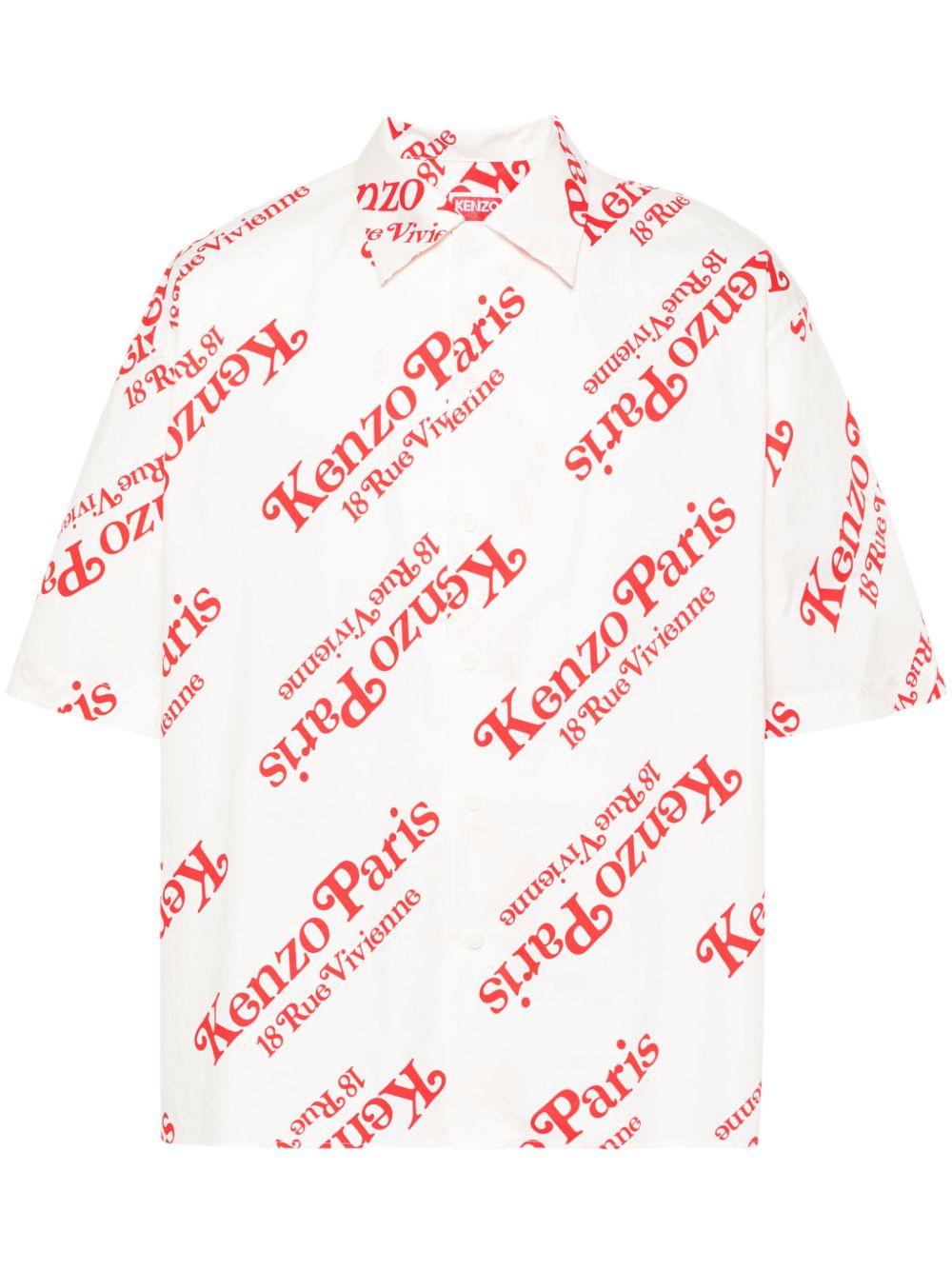 Kenzo logo印花棉衬衫 - 白色