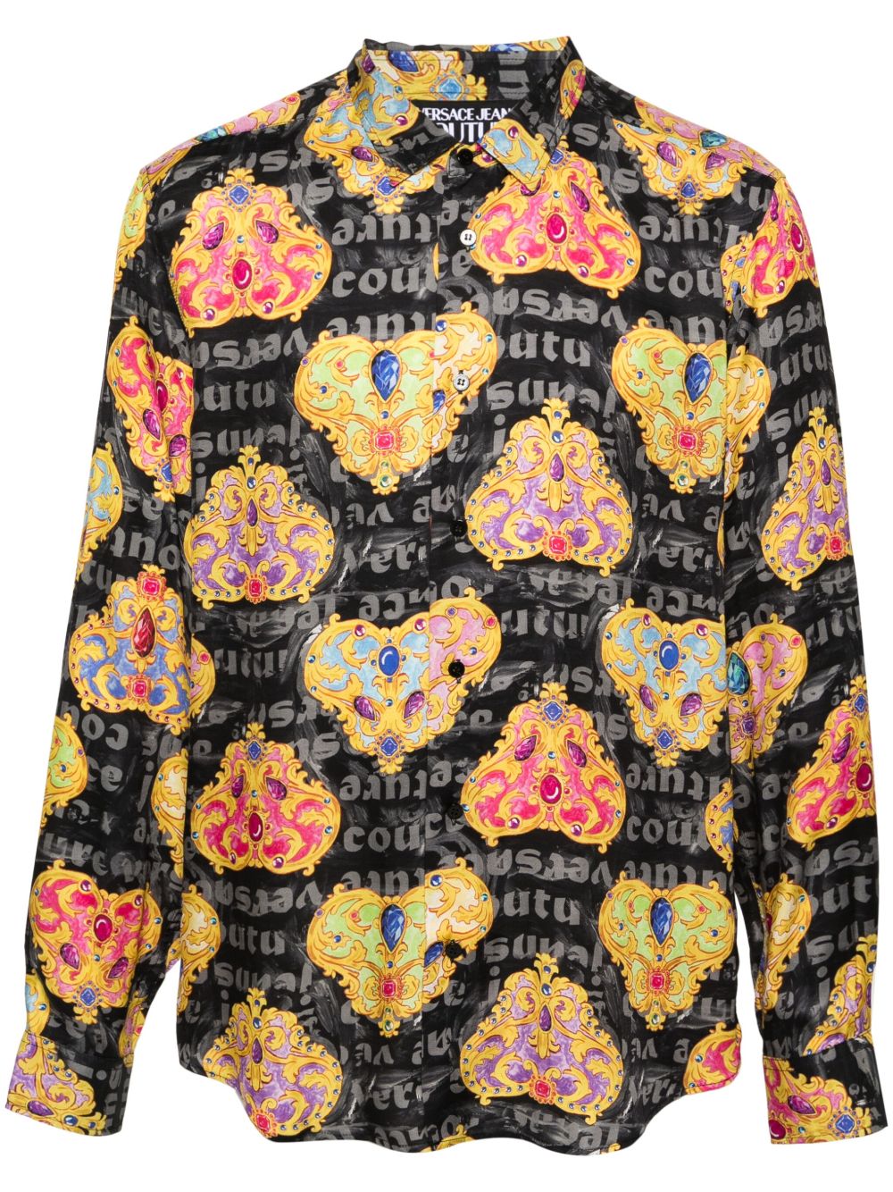 Versace Jeans Couture Heart Couture 印花衬衫 - 黑色
