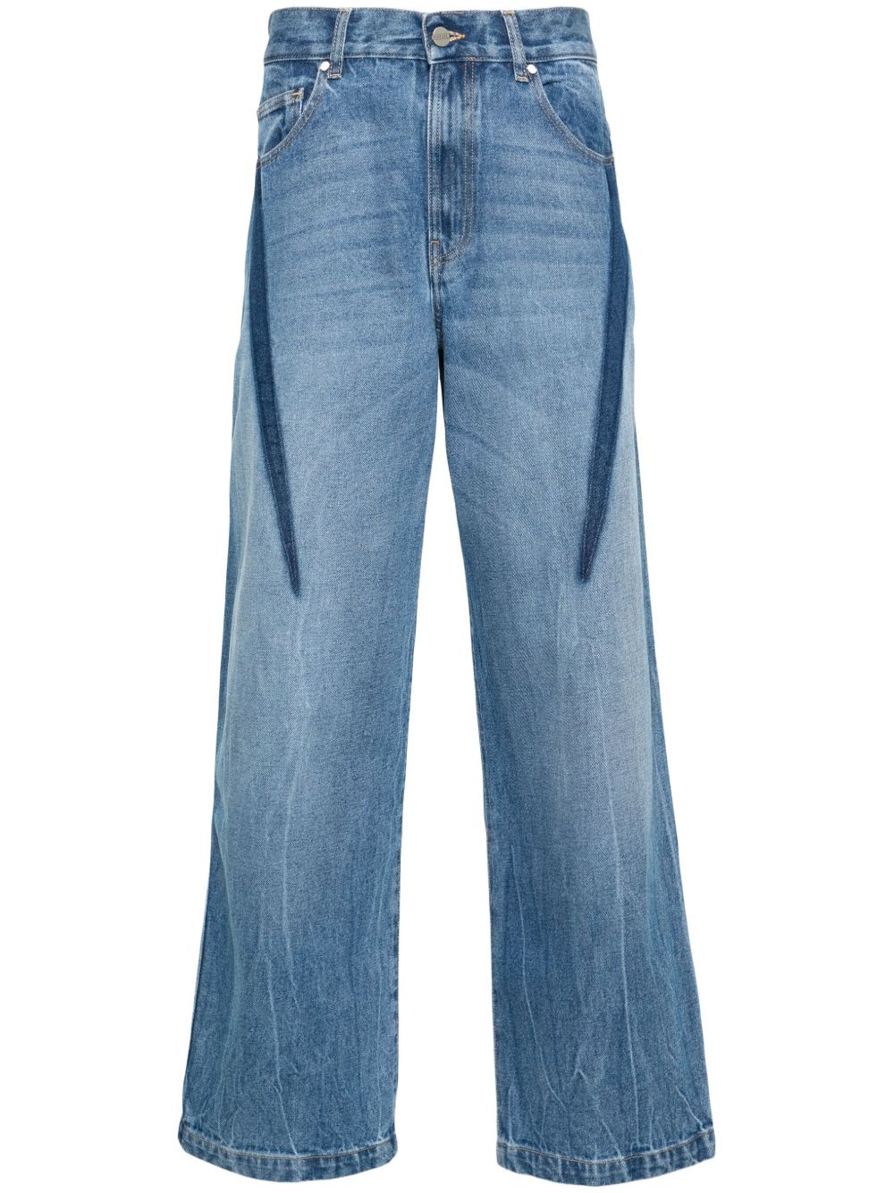 Dion Lee Slouchy Darted 阔腿牛仔裤 - 蓝色
